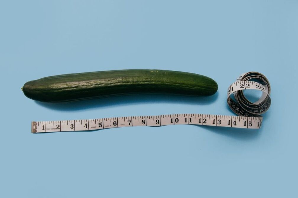 Example of using cucumber to measure penis size
